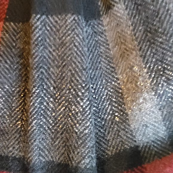 London Fog Black Wool Blend Double Breast Peacoat with Scarf Size Large - Picture 5 of 6